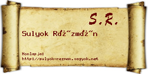 Sulyok Rézmán névjegykártya
